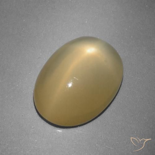 5.16ct Naturel Jaune Dijon Pierre de lune étoilée, ovale, Translucide, Photo A