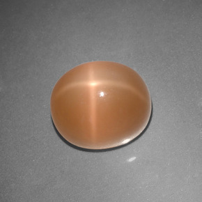 Pierre de lune étoilée orange naturelle coupe ovale, 5,07 ct, translucide
