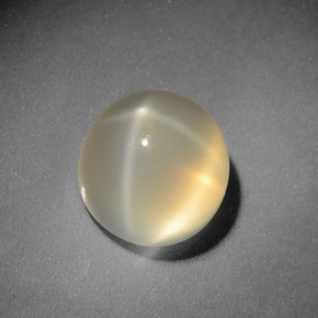 Pierre de lune étoilée Crème naturelle Coupe roude, 3.00 ct, Translucide