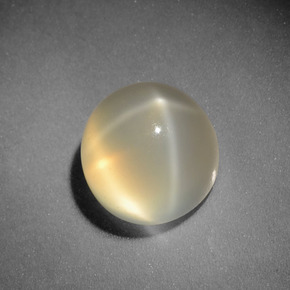 Pierre de lune étoilée Crème naturelle Coupe roude, 3.00 ct, Translucide