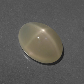 Pierre de lune étoilée blanc naturelle coupe ovale, 5,71 ct, translucide