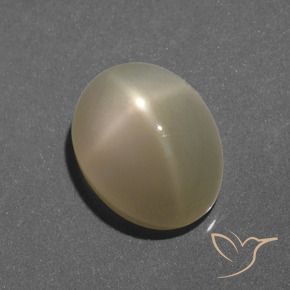Pierre de lune étoilée Jaune clair naturelle ovale, 6.35 ct, Translucide