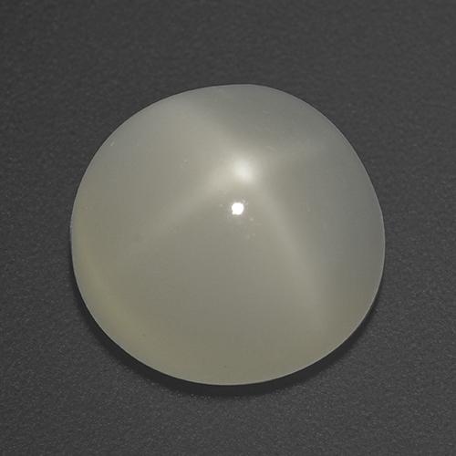 Pierre de lune étoilée blanc naturelle coupe roude, 5,93 ct, translucide