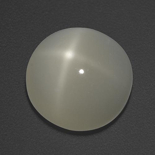Pierre de lune étoilée blanc naturelle coupe roude, 5,93 ct, translucide