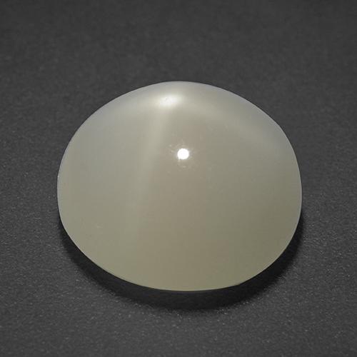 Pierre de lune étoilée blanc naturelle coupe roude, 5,93 ct, translucide