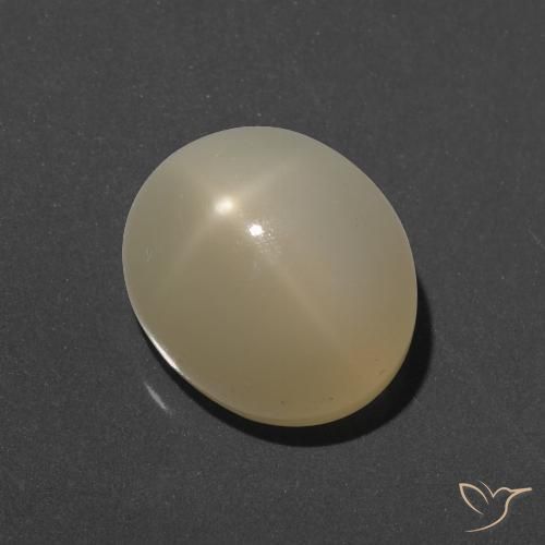 7.49ct Naturel Jaune clair Pierre de lune étoilée, ovale, Translucide, Photo A