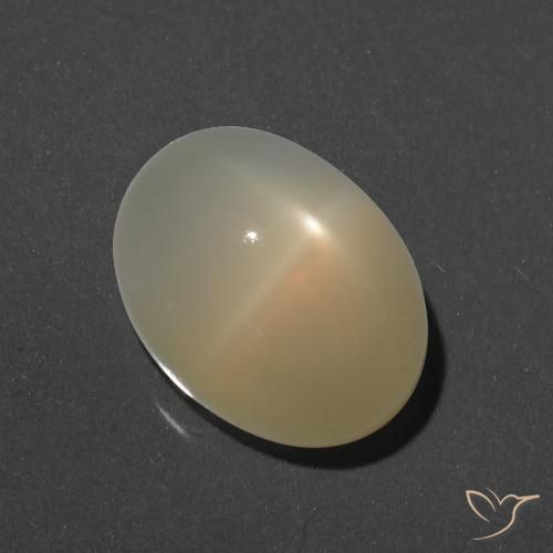 Pierre de lune étoilée Orange jaune naturelle Coupe ovale, 7.71 ct, Translucide