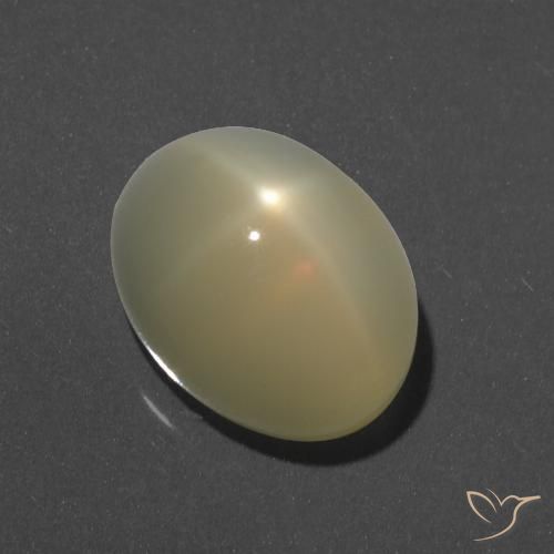 7.95ct Naturel Jaune clair Pierre de lune étoilée, ovale, Translucide