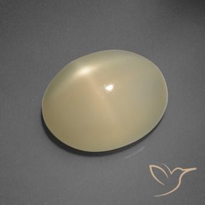 Pierre de lune étoilée Jaune clair naturelle ovale, 5.83 ct, Translucide