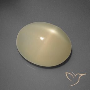 Pierre de lune étoilée Jaune clair naturelle ovale, 5.83 ct, Translucide