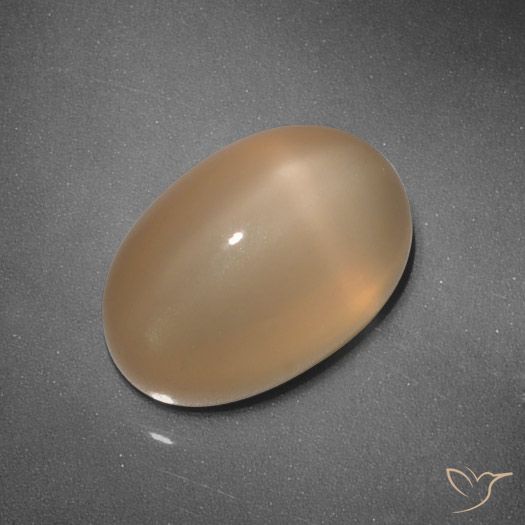 5.37ct Naturel Orange moyen Pierre de lune étoilée, ovale, Translucide, Photo A