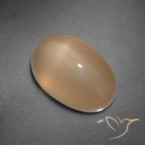Pierre de lune étoilée Orange moyen naturelle ovale, 5.37 ct, Translucide