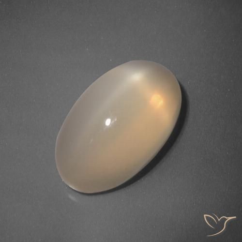 5.51ct Naturel Orange moyen-léger Pierre de lune étoilée, ovale, Translucide