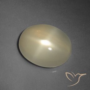 Pierre de lune étoilée Jaune clair naturelle ovale, 5.66 ct, Translucide
