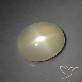 Pierre de lune étoilée Jaune clair naturelle ovale, 5.66 ct, Translucide