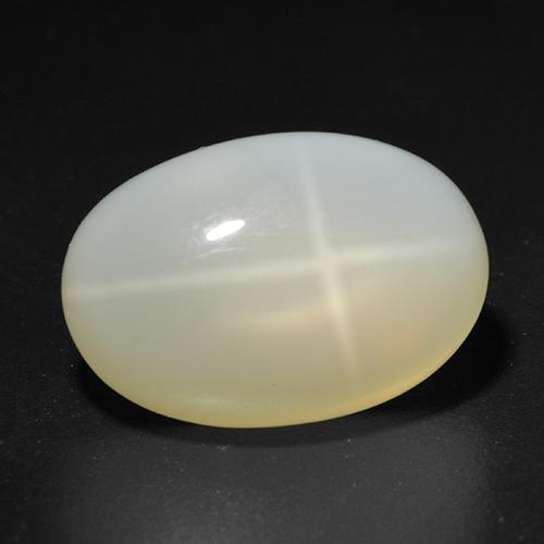 Pierre de lune étoilée blanc naturelle coupe ovale, 5,32 ct, translucide