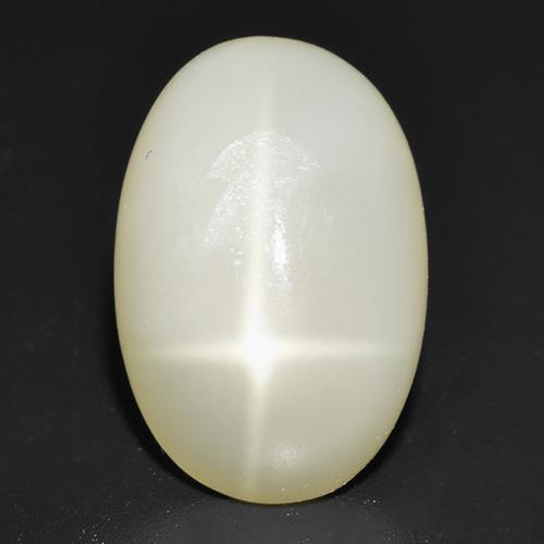 Pierre de lune étoilée Blanc crème naturelle Coupe ovale, 5.62 ct, Translucide