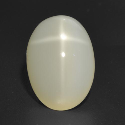 Pierre de lune étoilée blanc naturelle coupe ovale, 5,34 ct, translucide