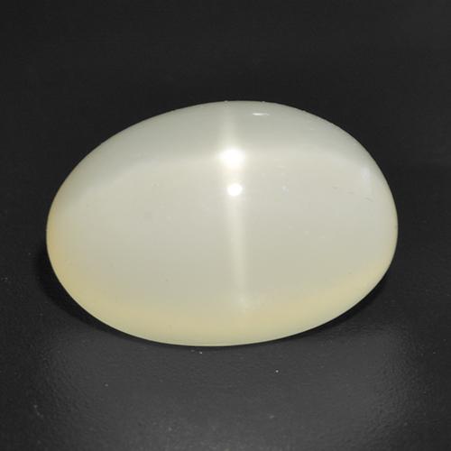 Pierre de lune étoilée blanc naturelle coupe ovale, 5,34 ct, translucide
