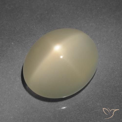 7.89ct Naturel Brun moyen-léger Pierre de lune étoilée, ovale, Translucide, Photo A