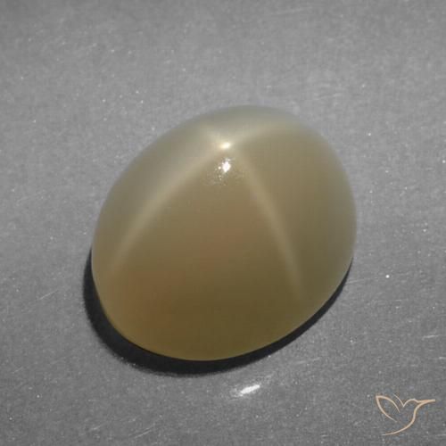 5.23ct Naturel Marron très clair Pierre de lune étoilée, ovale, Translucide, Photo A
