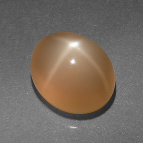 Pierre de lune étoilée orange naturelle coupe ovale, 4,95 ct, translucide