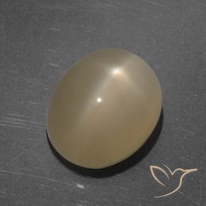 Pierre de lune étoilée Orange moyen-foncé naturelle ovale, 7.35 ct, Translucide