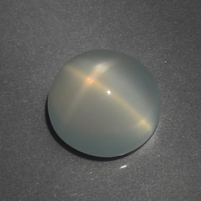Pierre de lune étoilée blanc naturelle coupe roude, 7,44 ct, translucide