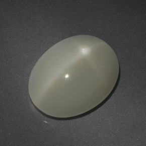 Pierre de lune étoilée blanc naturelle coupe ovale, 7,01 ct, translucide