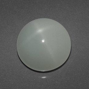 Pierre de lune étoilée crème naturelle coupe roude, 6,77 ct, translucide