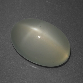 Pierre de lune étoilée blanc naturelle coupe ovale, 6,74 ct, translucide