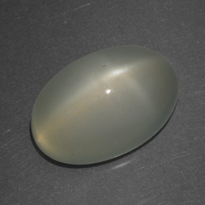 Pierre de lune étoilée blanc naturelle coupe ovale, 6,74 ct, translucide