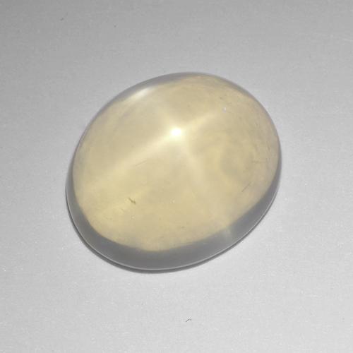 Pierre de lune étoilée blanc naturelle coupe ovale, 4,56 ct, transparent