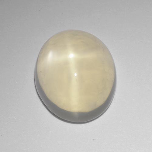 Pierre de lune étoilée blanc naturelle coupe ovale, 4,56 ct, transparent