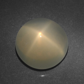 Pierre de lune étoilée crème naturelle coupe roude, 4,95 ct, translucide