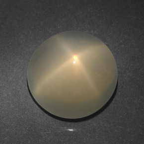 Pierre de lune étoilée crème naturelle coupe roude, 4,95 ct, translucide