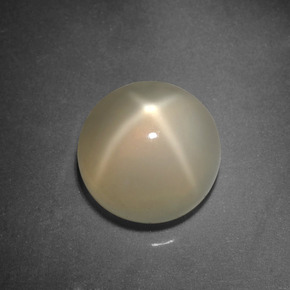 Pierre de lune étoilée Crème naturelle Coupe roude, 3.90 ct, Translucide