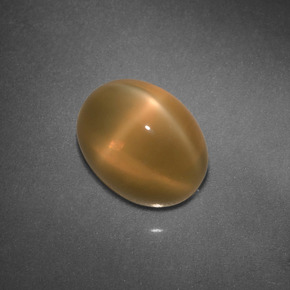 Pierre de lune étoilée orange naturelle coupe ovale, 3,32 ct, translucide