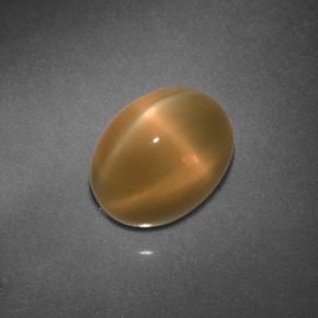 Pierre de lune étoilée orange naturelle coupe ovale, 3,32 ct, translucide