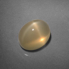 Pierre de lune étoilée crème naturelle coupe ovale, 3,25 ct, translucide
