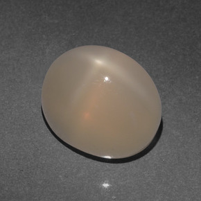 Pierre de lune étoilée orange naturelle coupe ovale, 4,66 ct, translucide