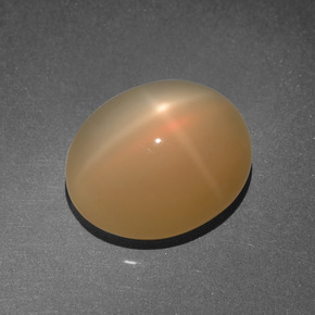 Pierre de lune étoilée orange naturelle coupe ovale, 8,03 ct, translucide