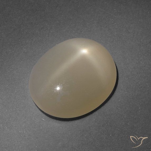 4.99ct Naturel Brun pâle Pierre de lune étoilée, ovale, Translucide, Photo A