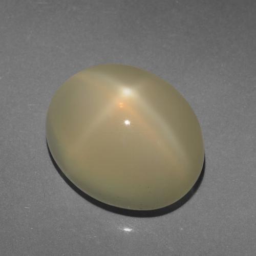 Pierre de lune étoilée jaune naturelle coupe ovale, 7,15 ct, translucide