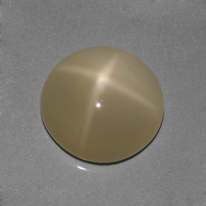 Pierre de lune étoilée crème naturelle coupe roude, 7,53 ct, translucide