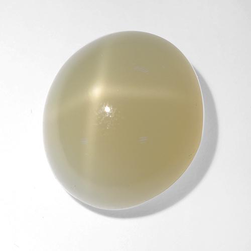 Pierre de lune étoilée jaune naturelle coupe ovale, 12,51 ct, translucide