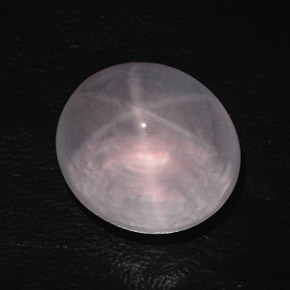 Quartz rose étoilé rose naturelle coupe ovale, 38,95 ct, transparent
