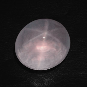 Quartz rose étoilé rose naturelle coupe ovale, 38,95 ct, transparent