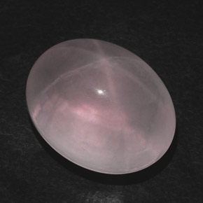 Quartz rose étoilé rose naturelle coupe ovale, 42,71 ct, transparent