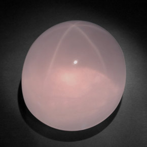 Quartz rose étoilé rose naturelle coupe ovale, 149,85 ct, transparent